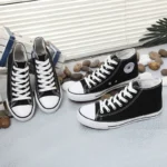 High-top Canvas Shoes Spring New ins Trendy All-match Sneakers Low-top Breathable Casual Cloth Shoes for Men and Women White Shoes - Image 4