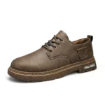 Men's Leather Shoes Autumn and Winter New Frock British Style Casual Business Small Leather Shoes Retro Low-top Big-head Martin Boots - Image 5
