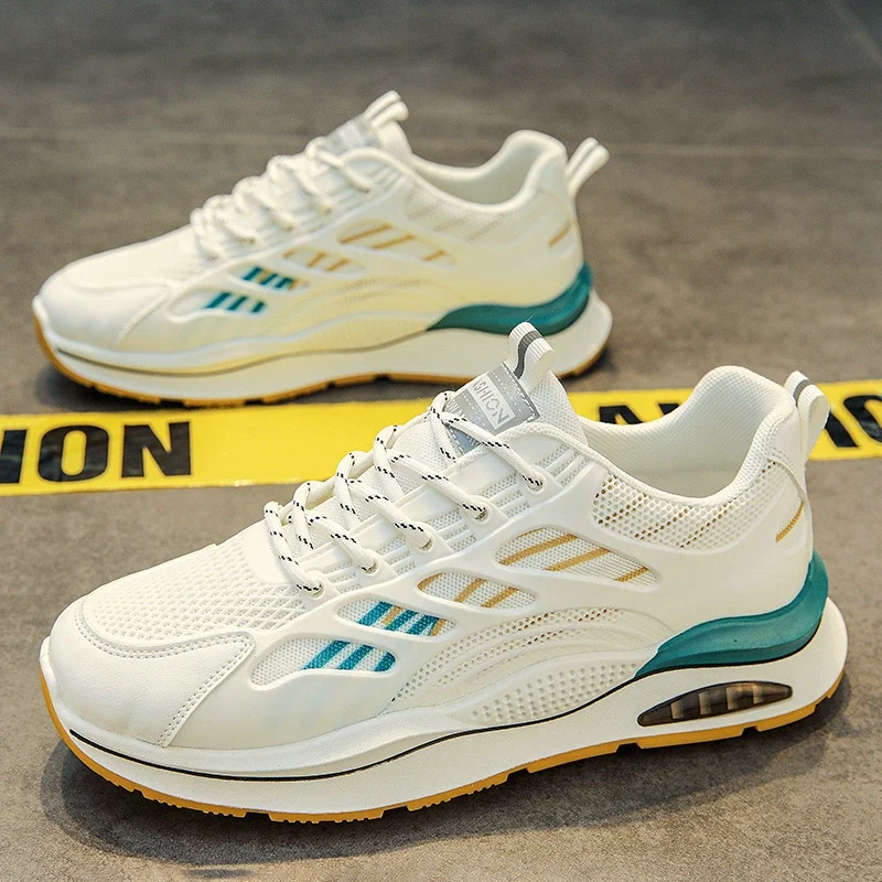 O1CN017eZAwx1fAw9NBAJPD_2216819813967-0-cib.webp Men's Shoes Summer Breathable New Youth Sports Shoes Mesh Running Casual White Thick-Soled Dad Trendy Shoes - Image 1