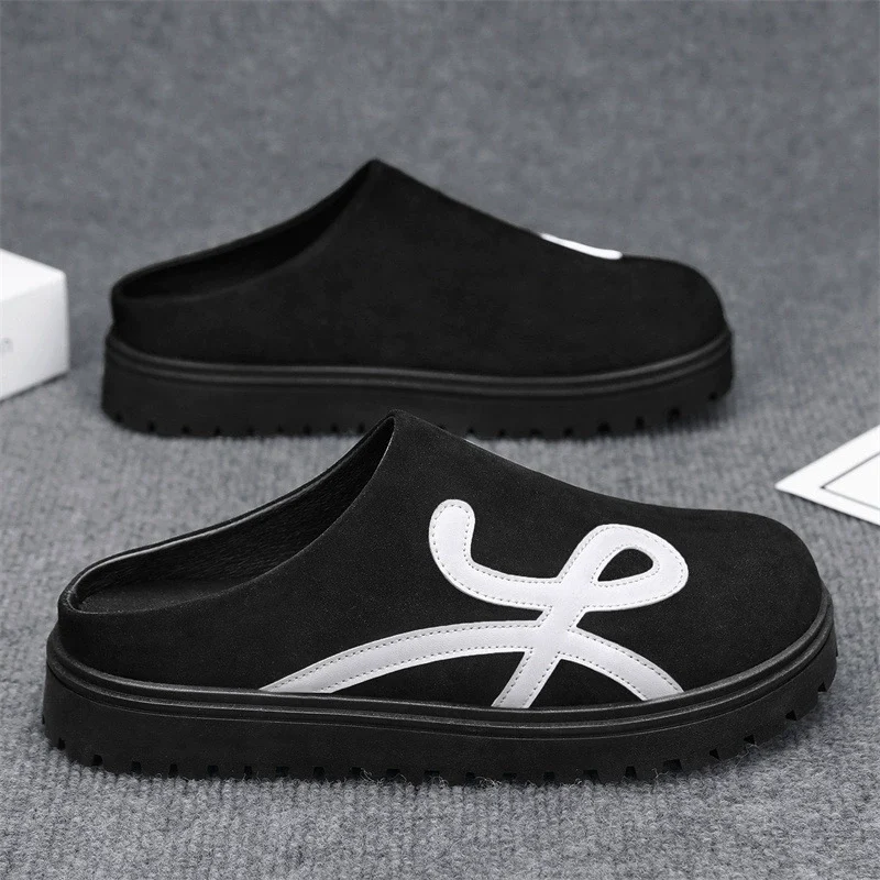 O1CN018Y1Jy127YZvwi38Wl_2217125877809-0-cib.webp New Men's Comfortable Closed-Toe Half-Slippers Daily Color-Blocking Heelless Fabric Men's Fashion Trendy Versatile Slippers - Image 1