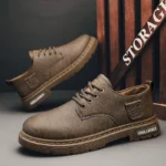 Men's Leather Shoes Autumn and Winter New Frock British Style Casual Business Small Leather Shoes Retro Low-top Big-head Martin Boots