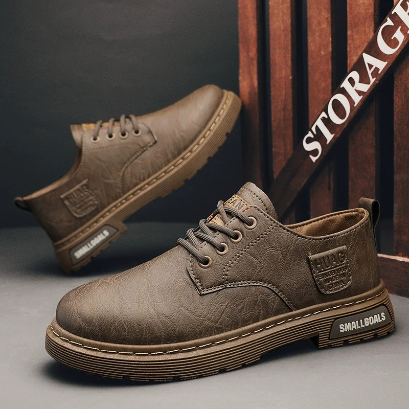 O1CN01EFdoch1vHq0Dw5hjd_2217917426148-0-cib.webp Men's Leather Shoes Autumn and Winter New Frock British Style Casual Business Small Leather Shoes Retro Low-top Big-head Martin Boots - Image 1