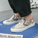 Spring New Color Patchwork Cashew Flower Couple Canvas Shoes Men's Korean Style Fashionable Slip-on Sneakers - Image 3