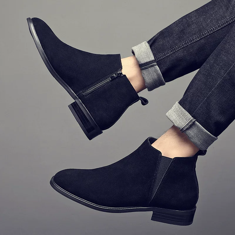 Men's boots new style Chelsea boots versatile side zipper men's shoes versatile fashion European and American men's short boots ankle boots 18 O1CN01G27u3l1LoyZoxFn5t 2217524061347 0 cib