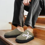 New Men's Comfortable Closed-Toe Half-Slippers Daily Color-Blocking Heelless Fabric Men's Fashion Trendy Versatile Slippers - Image 4