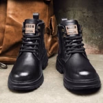Men’s Casual Non-slip Wear-resistant High-top Martin Boots - Image 3