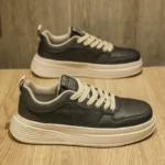 White Men's Shoes Spring New Breathable Low-top Thick-soled Trendy All-match Sneakers Men's Height-increasing Casual Fashion Trendy Shoes - Image 2