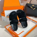 New Summer Cross-Border One-Line Velcro Sandals for Women Casual Flats-Soled Trbottomy Slippers for Women Export Large Size European - Image 2