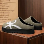 New Men's Comfortable Closed-Toe Half-Slippers Daily Color-Blocking Heelless Fabric Men's Fashion Trendy Versatile Slippers - Image 3