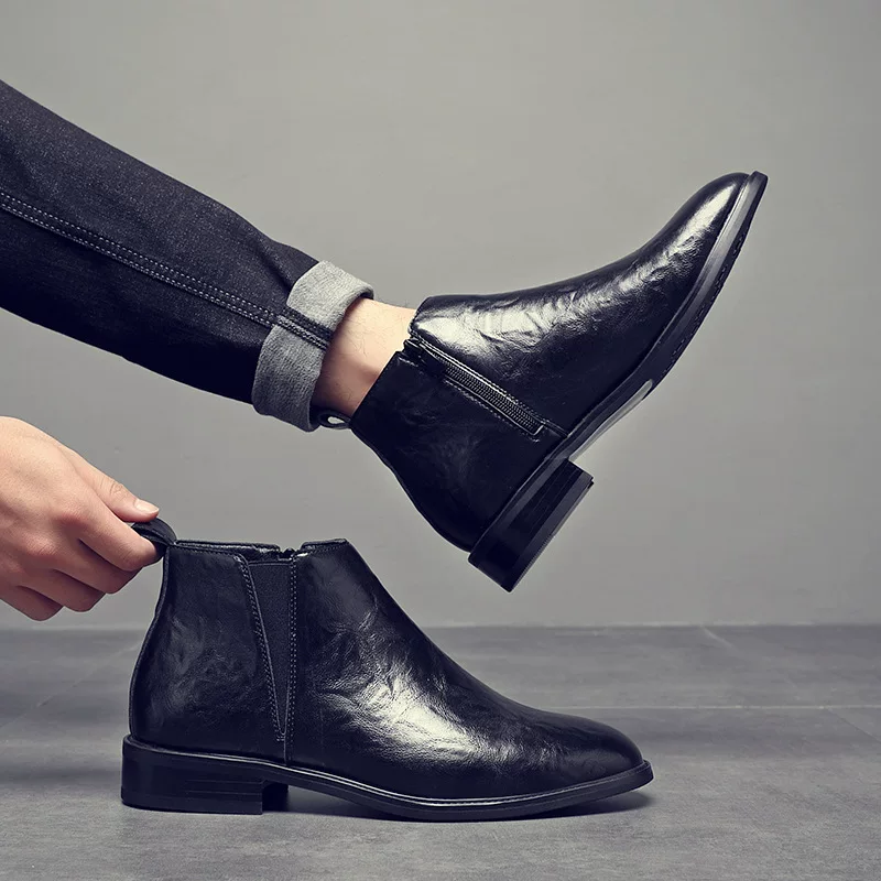 Men's boots new style Chelsea boots versatile side zipper men's shoes versatile fashion European and American men's short boots ankle boots 22 O1CN01NbRAOS1LoyZp4VTBP 2217524061347 0 cib