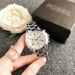 American women's elegant quartz watch Geneva watch alloy strap small three-eye six-pin decorative watch