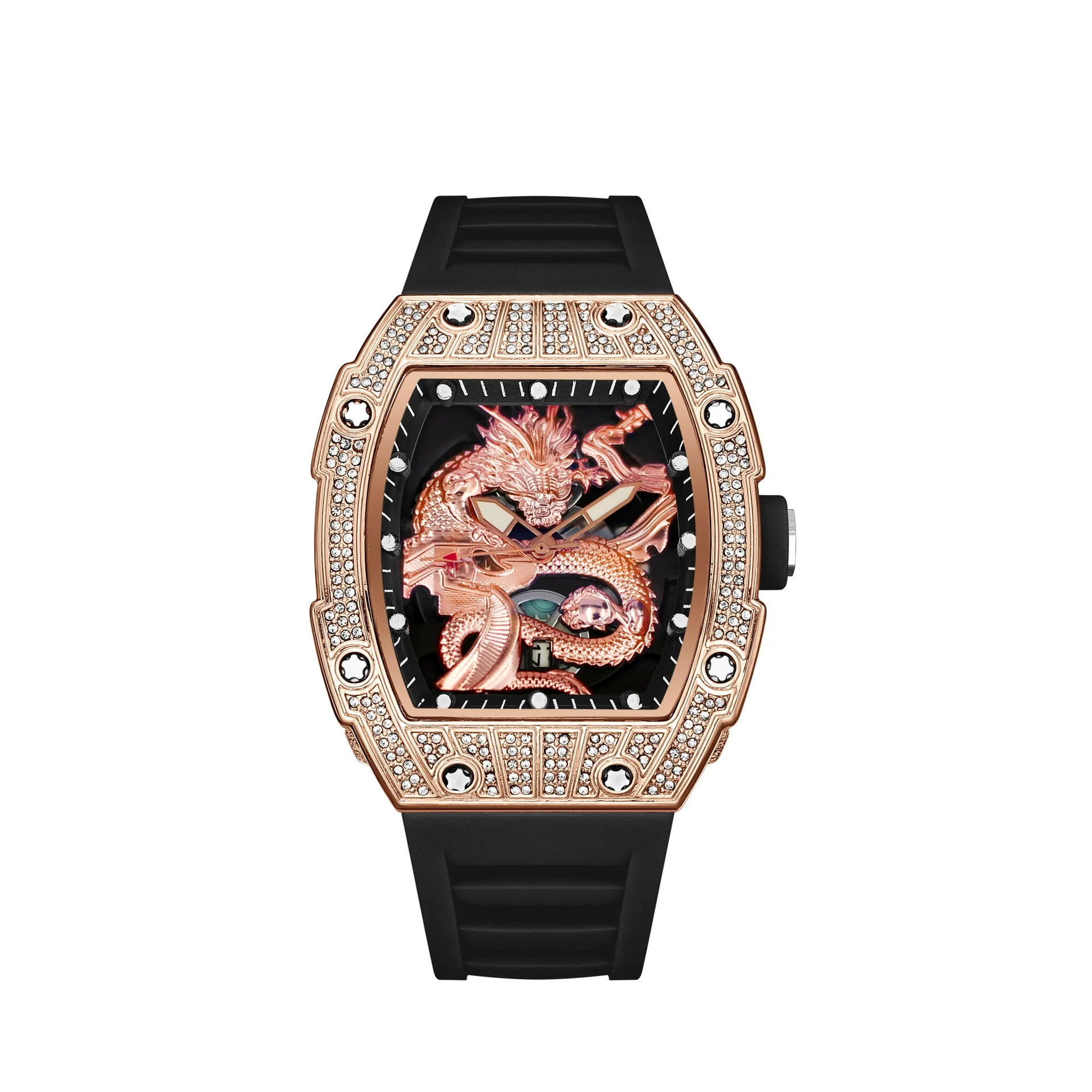 O1CN01SeVe511bp0QwgkpoZ_2219462153513-0-cib.webp Wholesale Cross-border Foreign Trade New Richard Barrel Luminous Waterproof Great Wall Dragon Quartz Watch Men - Image 1
