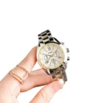 American women's elegant quartz watch Geneva watch alloy strap small three-eye six-pin decorative watch - Image 5