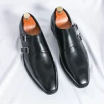 Cheap Cross-Border Large Size New Leather Shoes Fashion Trend Buckle Casual Leather Shoes Men's Business Formal Shoes Wedding Shoes - Image 2
