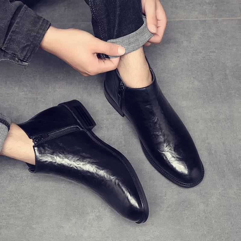 Men's boots new style Chelsea boots versatile side zipper men's shoes versatile fashion European and American men's short boots ankle boots 30 O1CN01a9TNkf1LoyZp4YLzh 2217524061347 0 cib