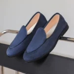 Men's Korean-Style British Square-Toe Height-Increasing Slip-On Casual Shoes, Hairstylist Loafers, Men's Thick-Soled Moccasins A-1 - Image 2
