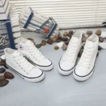 High-top Canvas Shoes Spring New ins Trendy All-match Sneakers Low-top Breathable Casual Cloth Shoes for Men and Women White Shoes - Image 3