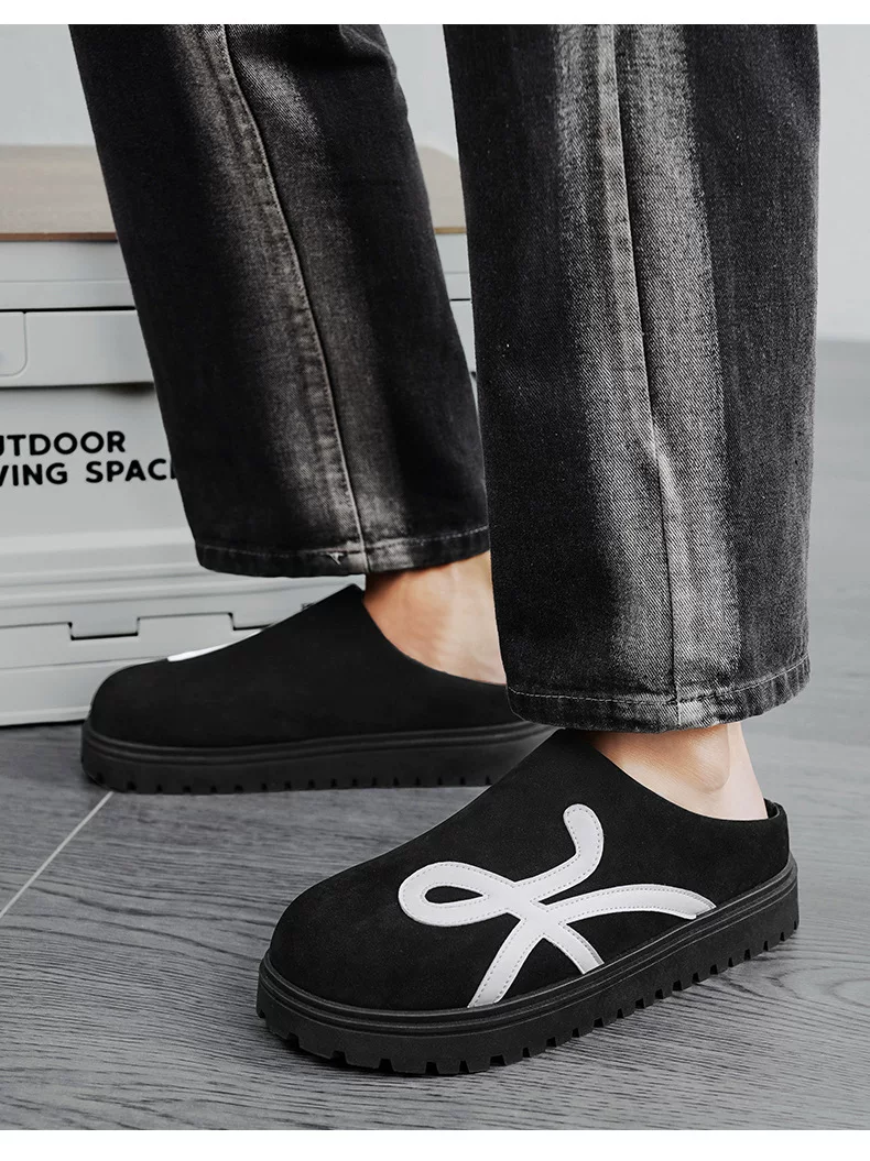 New Men's Comfortable Closed-Toe Half-Slippers Daily Color-Blocking Heelless Fabric Men's Fashion Trendy Versatile Slippers 15 O1CN01gaj2dA27YZvxjKiEP 2217125877809 0 cib