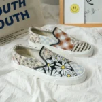 Spring New Color Patchwork Cashew Flower Couple Canvas Shoes Men's Korean Style Fashionable Slip-on Sneakers - Image 2