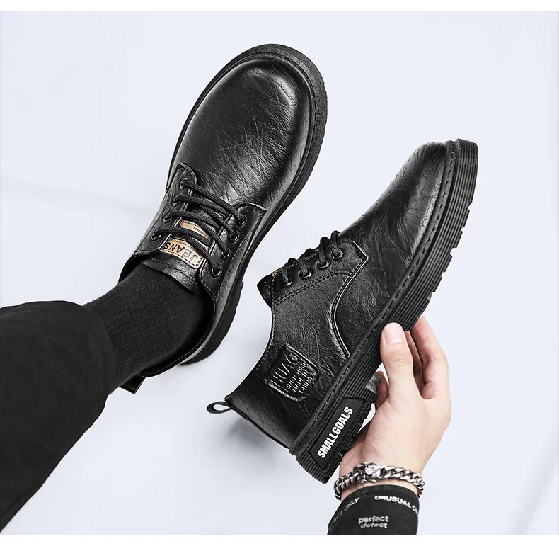 Men's Leather Shoes Autumn and Winter New Frock British Style Casual Business Small Leather Shoes Retro Low-top Big-head Martin Boots 10 O1CN01iTkBxp1vHq07CqrAN 2217917426148 0 cib