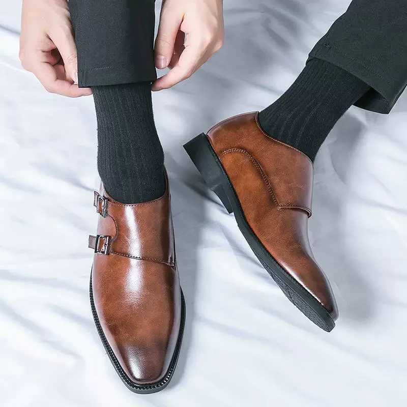 O1CN01lIhTH725Yuzh2mWjD_2212906957539-0-cib.webp Cheap Cross-Border Large Size New Leather Shoes Fashion Trend Buckle Casual Leather Shoes Men's Business Formal Shoes Wedding Shoes - Image 1