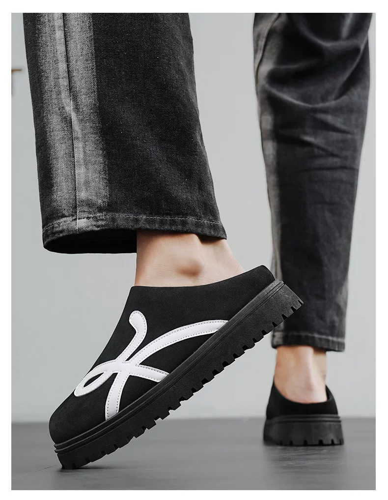 New Men's Comfortable Closed-Toe Half-Slippers Daily Color-Blocking Heelless Fabric Men's Fashion Trendy Versatile Slippers 14 O1CN01mLKW3e27YZvwiKSYH 2217125877809 0 cib