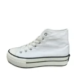 Thick-soled high-top wine red canvas shoes versatile retro new spring and summer casual platform bottom heightening shoes - Image 5