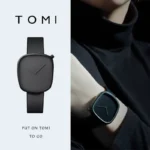 TOMI termi Pebble watch Quartz fashion men's and women's belt watch simple square watch