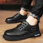 Men's Leather Shoes Autumn and Winter New Frock British Style Casual Business Small Leather Shoes Retro Low-top Big-head Martin Boots - Image 3
