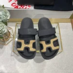 New Summer Cross-Border One-Line Velcro Sandals for Women Casual Flats-Soled Trbottomy Slippers for Women Export Large Size European - Image 4