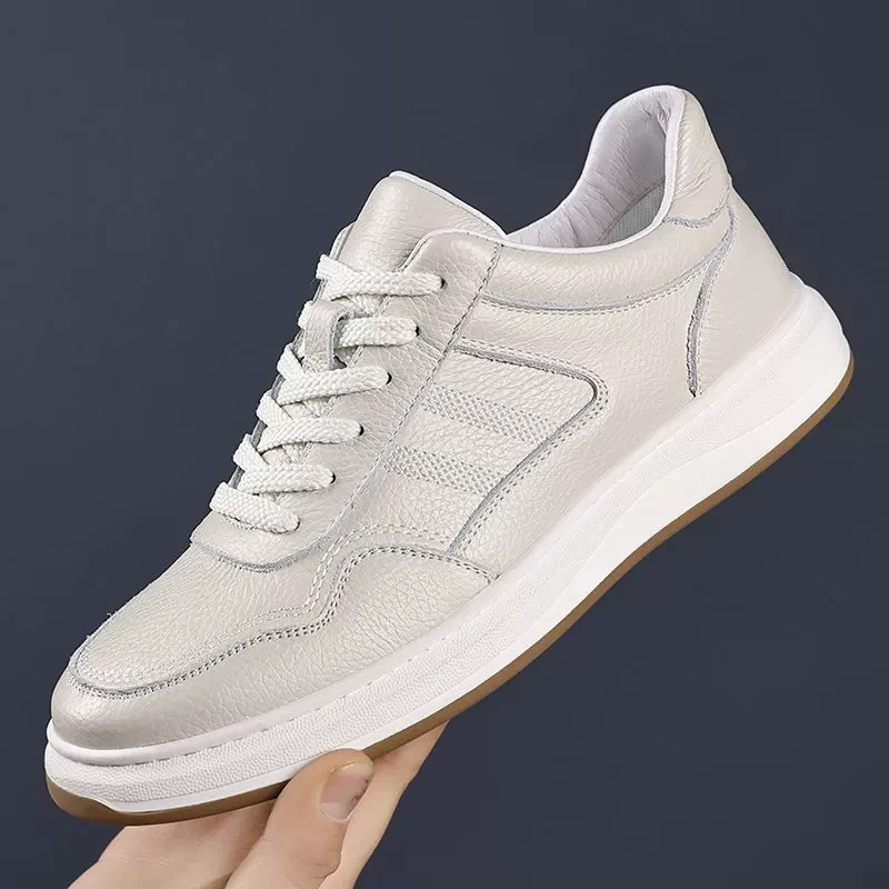 O1CN011rkSFz25wjZthpaQA_2209234427591-0-cib.webp Sneakers Men's Genuine Leather Spring New Fashionable Korean Men's Shoes Casual All-match Cowhide Breathable Men's Leather Shoes - Image 1