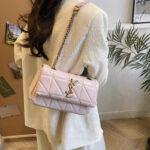 Letter Diamond Chain Bag Women's French New Arrival Shoulder Crossbody Bag Fashionable Armpit Joker Small Square Bag - Image 3