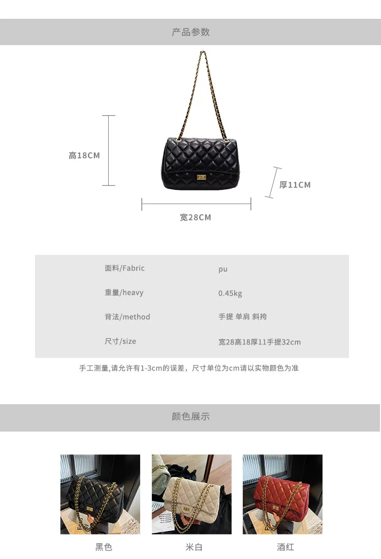 Lingge Chain European and American Retro Fashion Commuter Small Square Bag 3 undefined