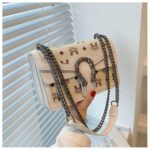 French Niche Bags for Women New Trendy Autumn and Winter Chain Shoulder Crossbody Bag Printed Small Square Bag Retro Style - Image 3