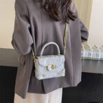 High-End Silver Small Bag for Women New Trendy Fashion Versatile Crossbody Bag Popular Hot-Selling Hand-Held Small Square Bag - Image 4