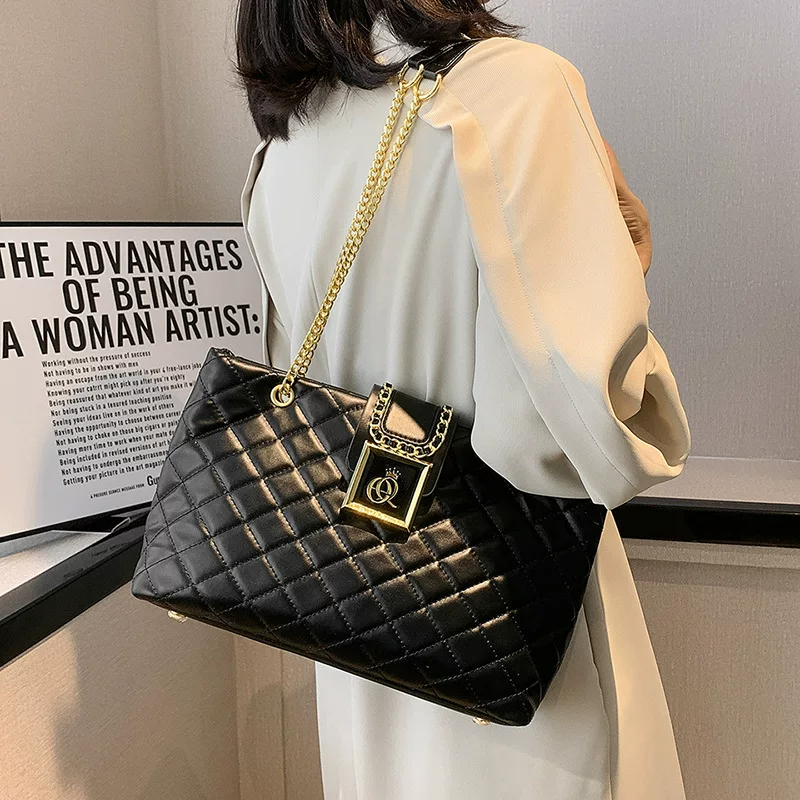 New Summer Live Broadcast Popular One-Shoulder Quilted Chain Large Capacity Simple Fashion Women's Bag 24 O1CN019ixN8E1Lhe4wu4Q7k 2214150501331 0 cib