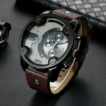 CAGARNY new watch men's watch large dial quartz watch calendar belt men's watch