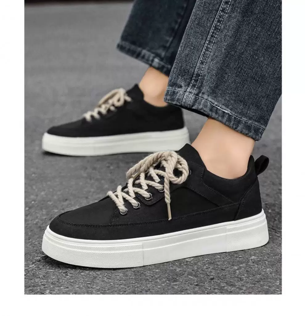 White Canvas Men's Shoes New Summer Breathable All-match Casual Board Shoes Student Platform Sports Black Cloth Shoes Trendy Shoes 7 O1CN01Hag9BG1ahODTH96kv 2217967043361 0 cib