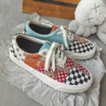 Dou Chuan New Canvas Shoes Women Cashew Flower Checkerboard Low Top Couple Men's and Women's Shoes Retro Women's Board Shoes Wholesale - Image 2