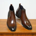 Aofu Shoes  Chelsea Boots Men's British Sleeve Vintage Handmade Leather Boots British Martin Boots High-top Short - Image 3