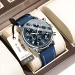 Poedagar Multifunctional Leisure Men's Watch Fashion Six-Pin Chronograph Calendar Quartz Belt Watch