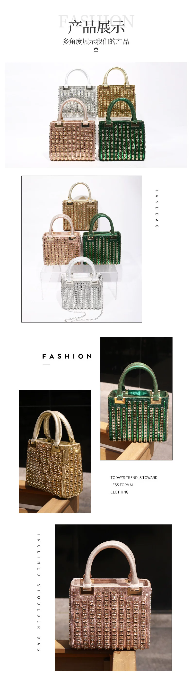 Evening Rhinestone Handbag Storage Bag Can Be Carried on One Shoulder, Multi-Color Elegant Bag Clutch Bag Gift Ready for Sale 9 O1CN01XANywk1cIJmACOjS3 2214438213577 0 cib