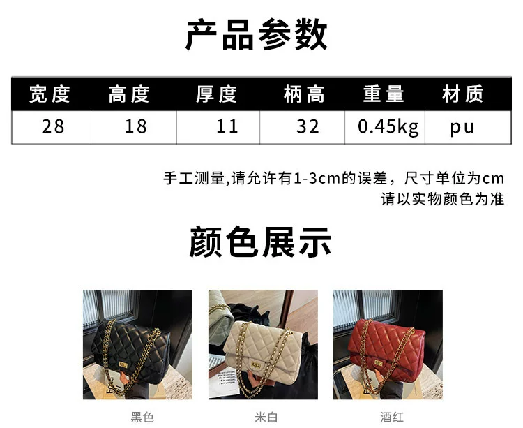 Lingge Chain European and American Retro Fashion Commuter Small Square Bag 1 undefined