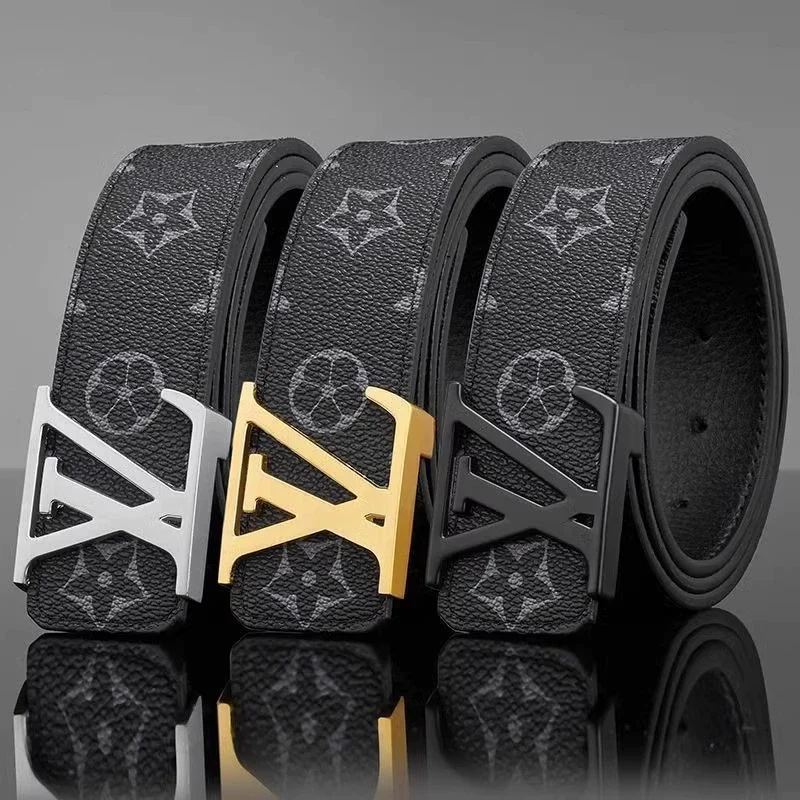 O1CN01aPe3QB1ducVbM6cij_2219036543796-0-cib.webp New Men's Hairstylist Leather Belt Trendy Young Men's Versatile Fashion Plaid Belt - Image 1