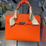 Lychee Pattern Hand-Held Silk Scarf Platinum Bag New High-End Large-Capacity Single Shoulder Kelly Bag Kelly Cross-Border - Image 2