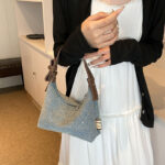 Niche Design Denim Armpit Bag for Women New Trendy Fashion Versatile One-Shoulder High-End Satchel Bucket Bag - Image 4