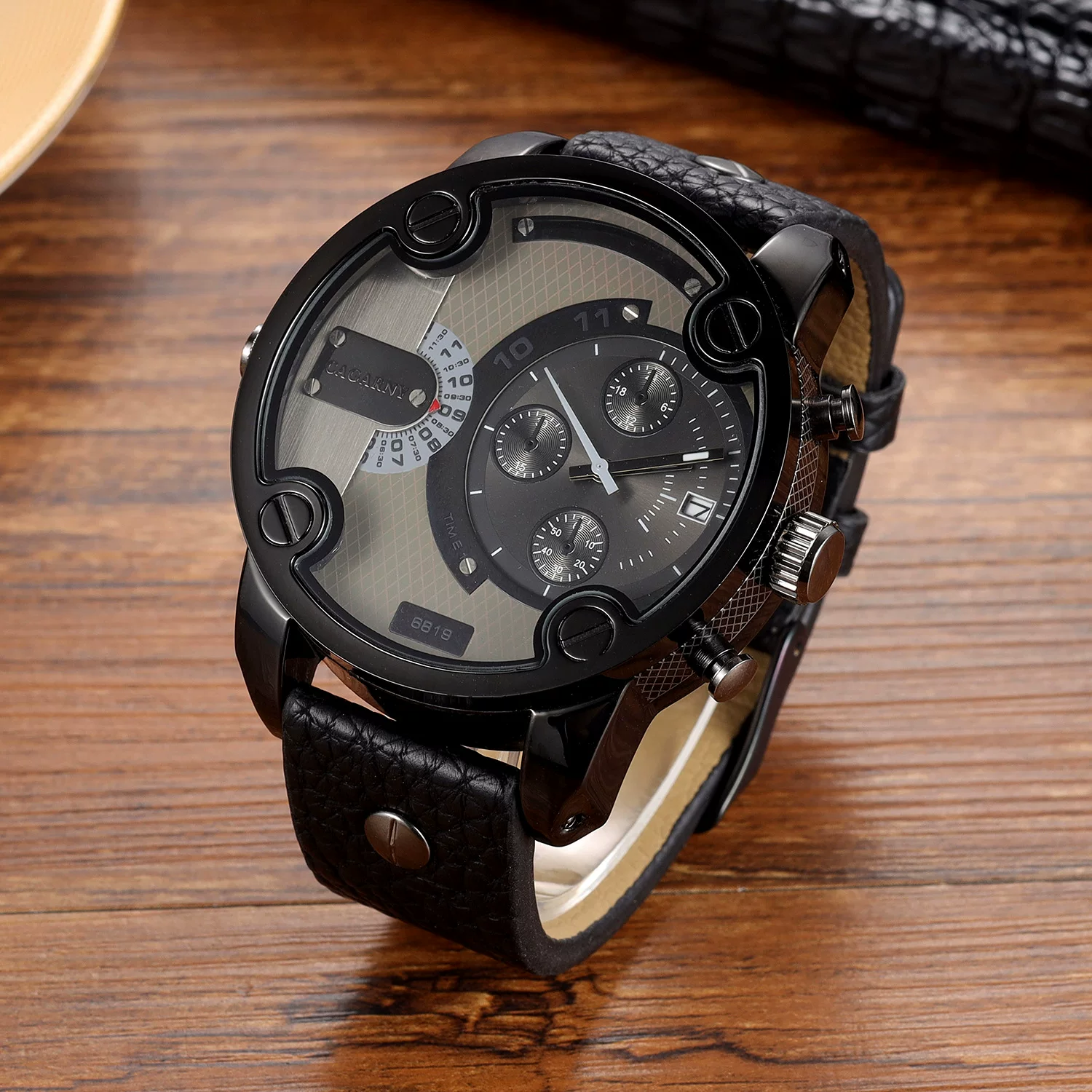 CAGARNY new watch men's watch large dial quartz watch calendar belt men's watch 2 undefined
