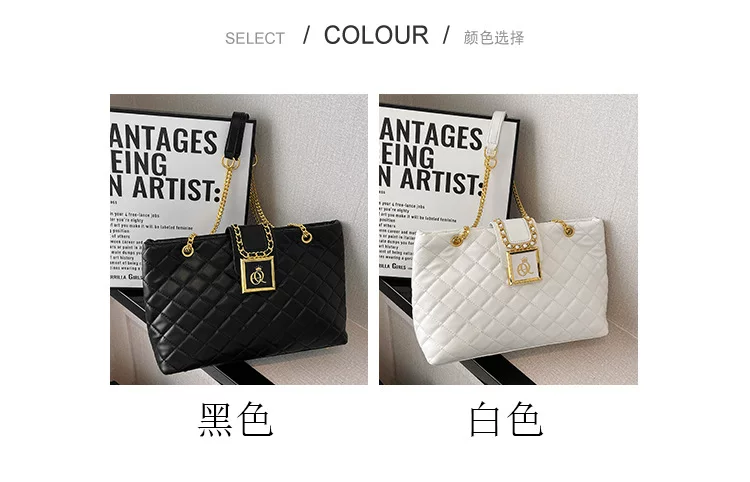 New Summer Live Broadcast Popular One-Shoulder Quilted Chain Large Capacity Simple Fashion Women's Bag 3 O1CN01fQ2huC1Lhe4w0QR6y 2214150501331 0 cib