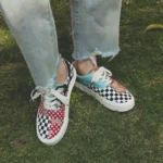 Dou Chuan New Canvas Shoes Women Cashew Flower Checkerboard Low Top Couple Men's and Women's Shoes Retro Women's Board Shoes Wholesale - Image 3