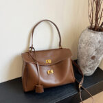 High-end Business Commuter Large Capacity Tote Bag Rodeo Portable Cross-border Platinum Heavy Industry Soft Leather Shoulder Crossbody Bag - Image 4